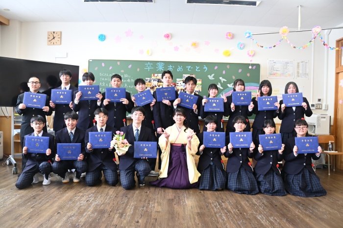 苫前中学校卒業式