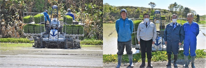 走行アシスト田植機デモ