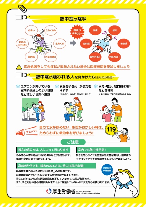 厚生労働省リーフレット(熱中症予防のために裏)